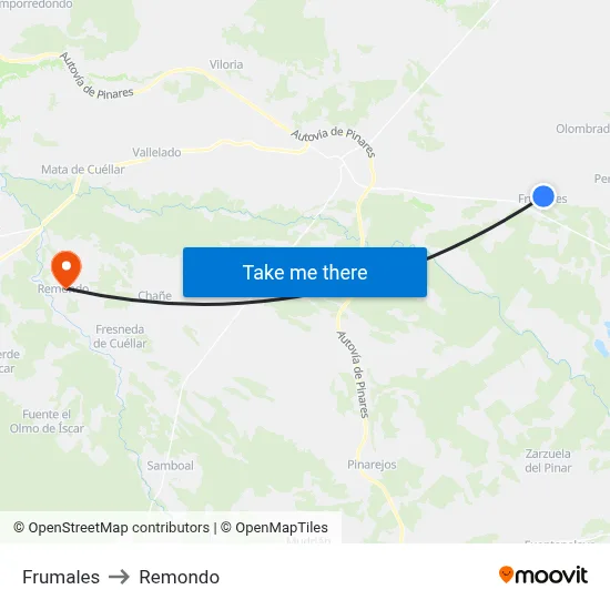 Frumales to Remondo map