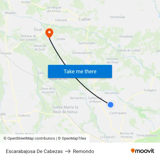 Escarabajosa De Cabezas to Remondo map