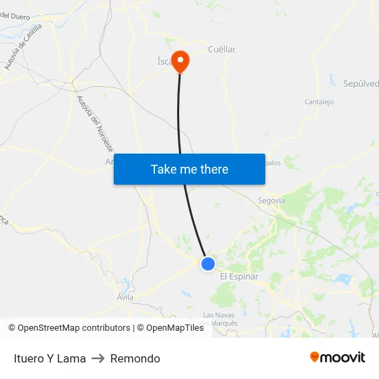 Ituero Y Lama to Remondo map