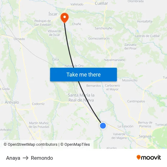 Anaya to Remondo map