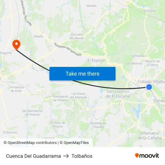Cuenca Del Guadarrama to Tolbaños map