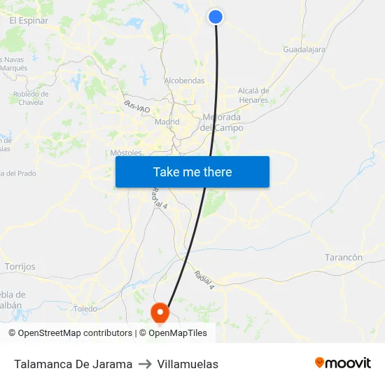 Talamanca De Jarama to Villamuelas map