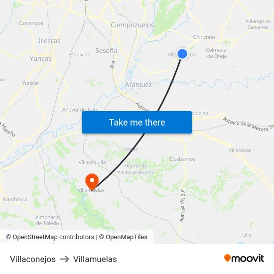 Villaconejos to Villamuelas map