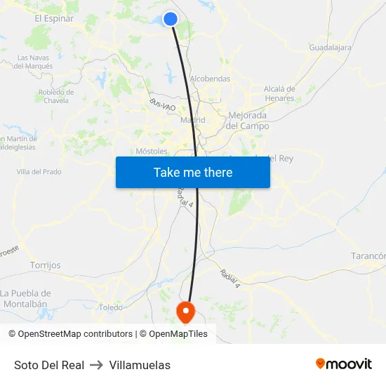 Soto Del Real to Villamuelas map