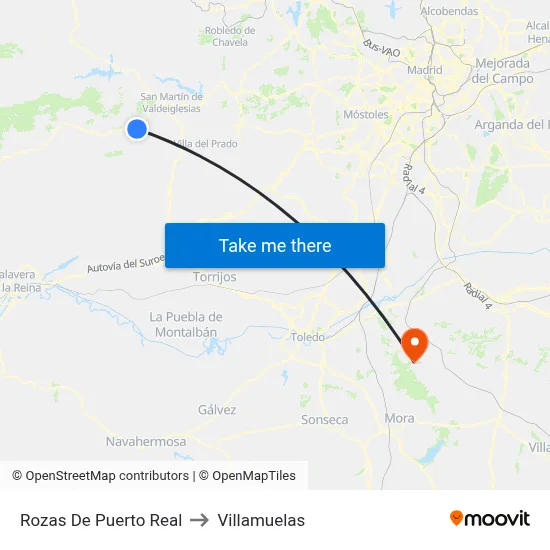 Rozas De Puerto Real to Villamuelas map