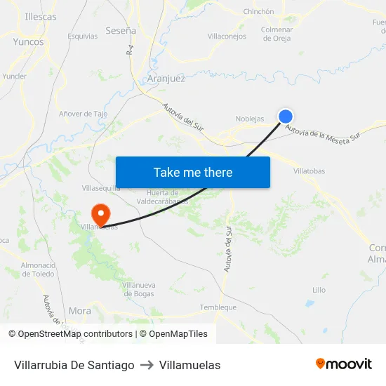 Villarrubia De Santiago to Villamuelas map