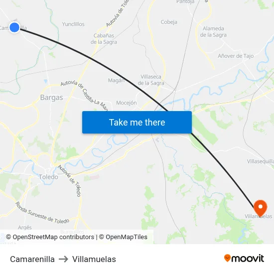 Camarenilla to Villamuelas map