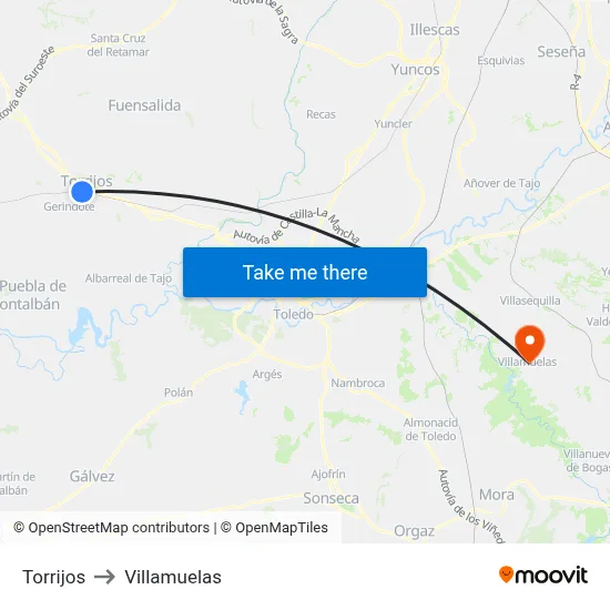 Torrijos to Villamuelas map