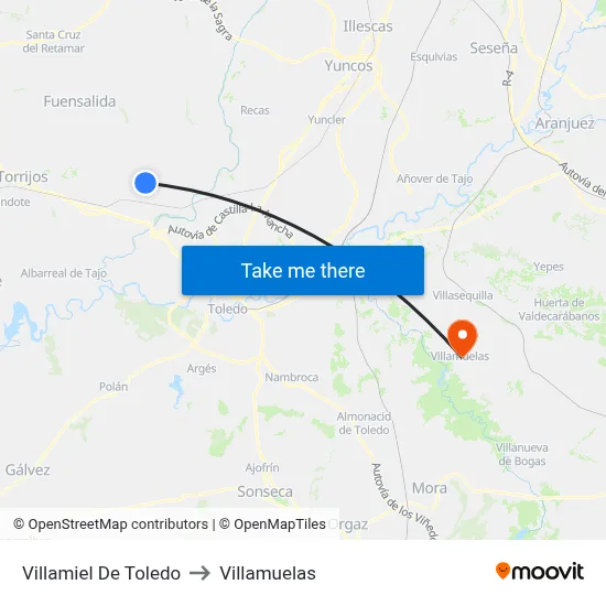 Villamiel De Toledo to Villamuelas map
