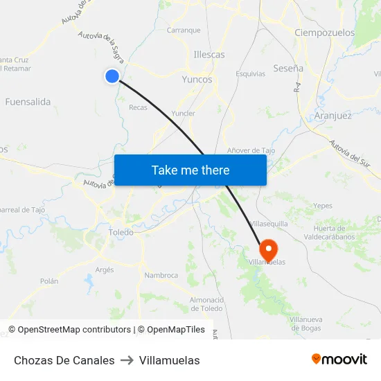 Chozas De Canales to Villamuelas map