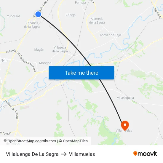 Villaluenga De La Sagra to Villamuelas map