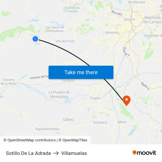 Sotillo De La Adrada to Villamuelas map