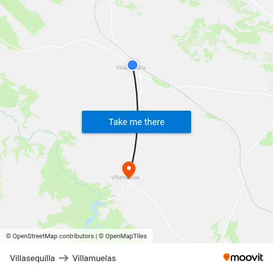 Villasequilla to Villamuelas map