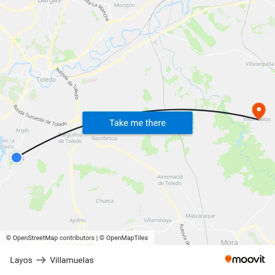 Layos to Villamuelas map