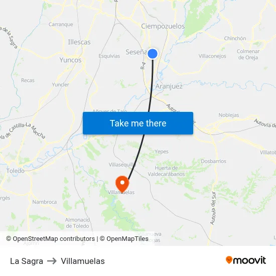 La Sagra to Villamuelas map