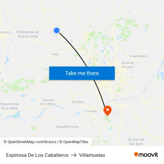 Espinosa De Los Caballeros to Villamuelas map