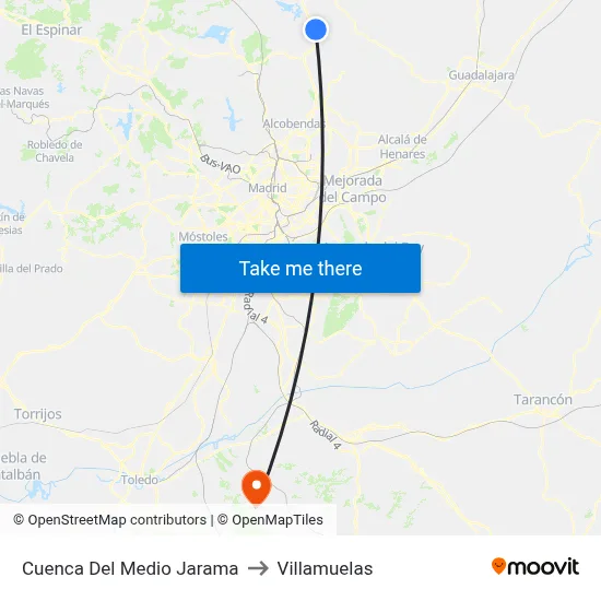 Cuenca Del Medio Jarama to Villamuelas map