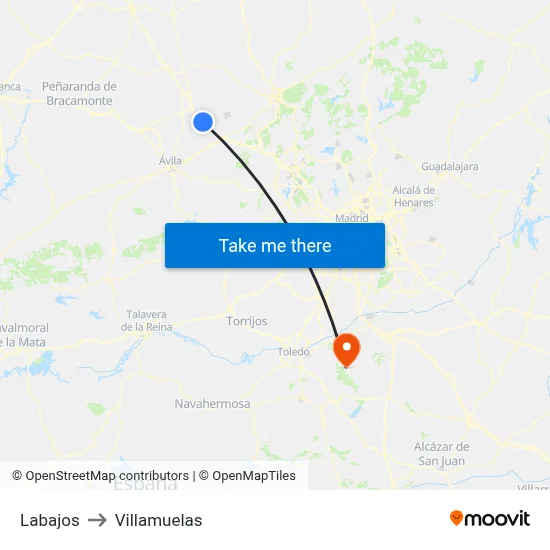 Labajos to Villamuelas map