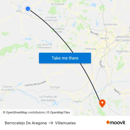 Berrocalejo De Aragona to Villamuelas map