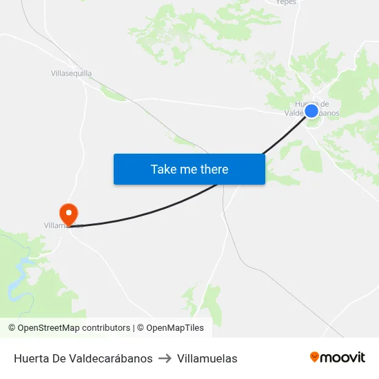 Huerta De Valdecarábanos to Villamuelas map