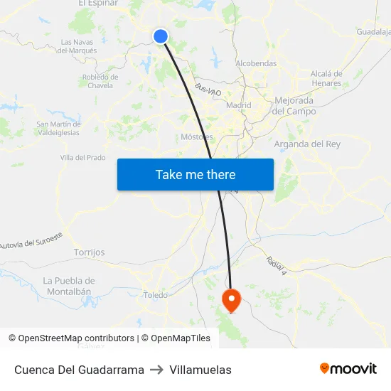 Cuenca Del Guadarrama to Villamuelas map