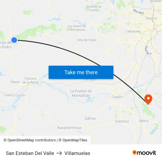 San Esteban Del Valle to Villamuelas map