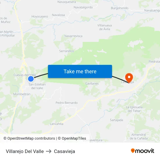 Villarejo Del Valle to Casavieja map