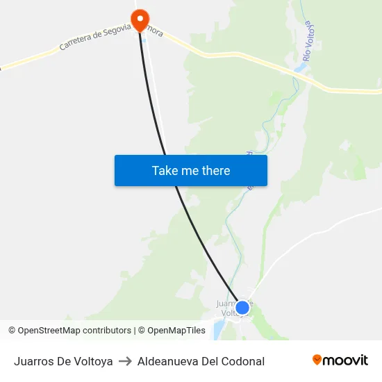 Juarros De Voltoya to Aldeanueva Del Codonal map