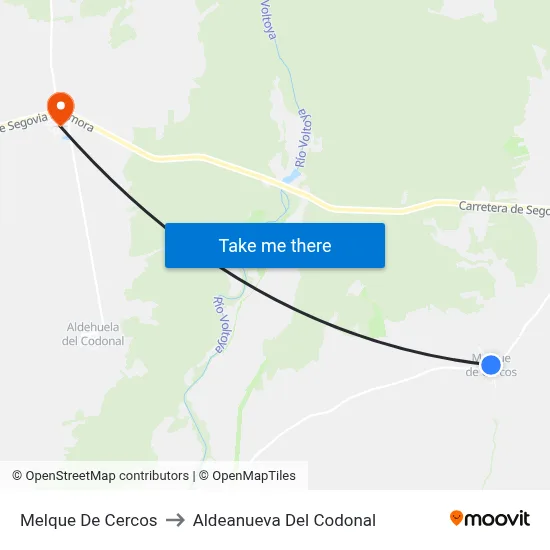 Melque De Cercos to Aldeanueva Del Codonal map