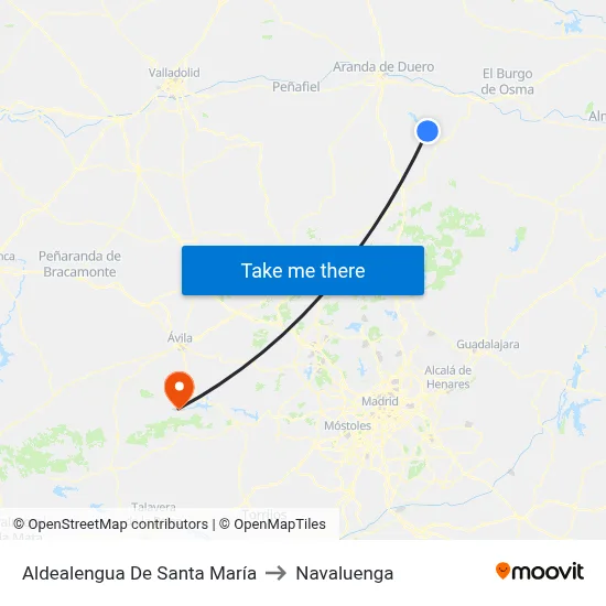 Aldealengua De Santa María to Navaluenga map