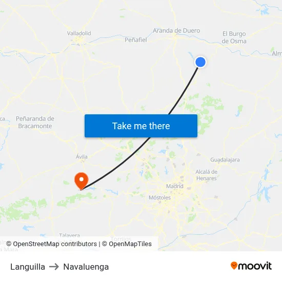 Languilla to Navaluenga map