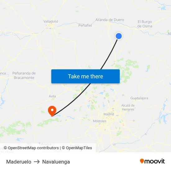Maderuelo to Navaluenga map