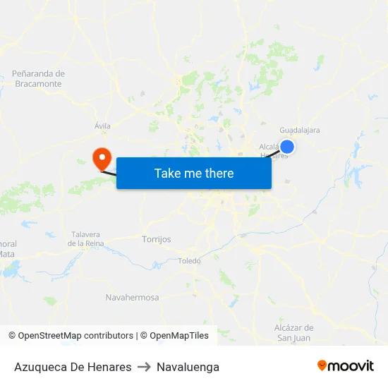 Azuqueca De Henares to Navaluenga map