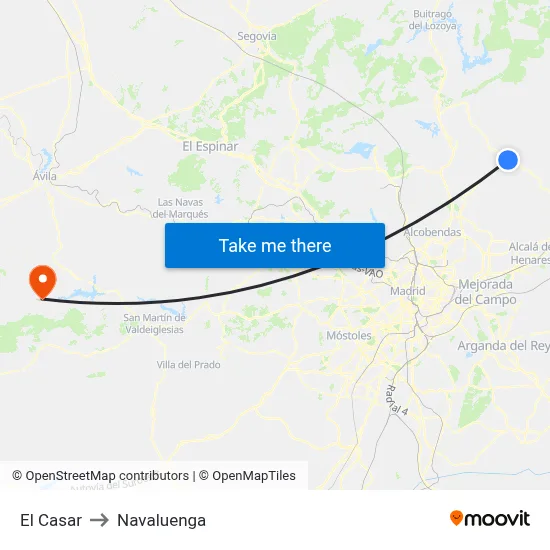 El Casar to Navaluenga map
