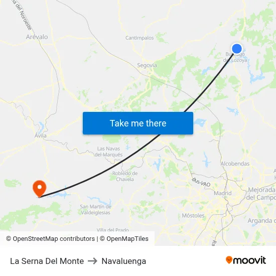 La Serna Del Monte to Navaluenga map