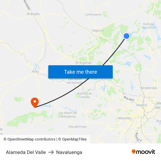 Alameda Del Valle to Navaluenga map