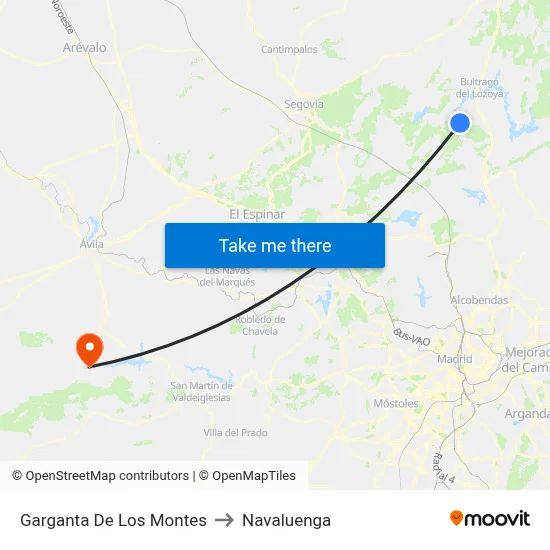 Garganta De Los Montes to Navaluenga map