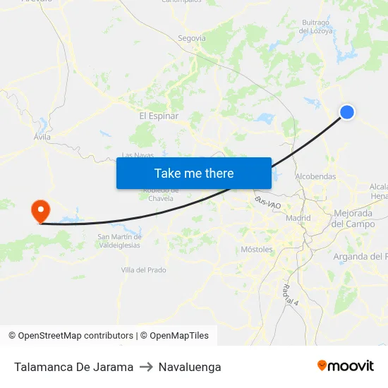 Talamanca De Jarama to Navaluenga map