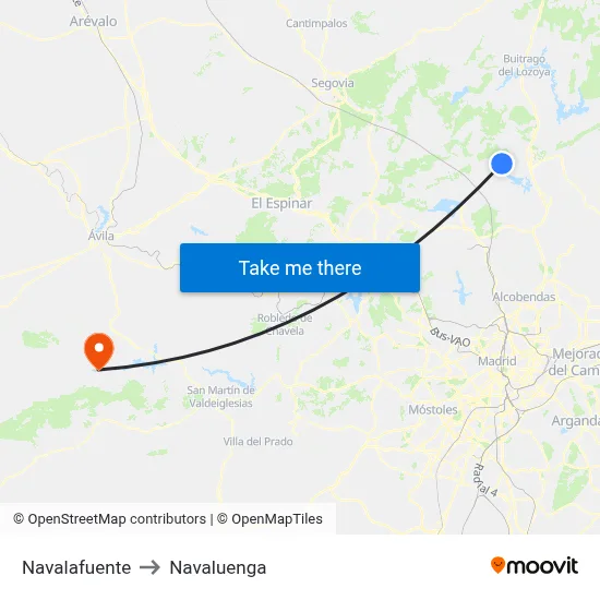 Navalafuente to Navaluenga map