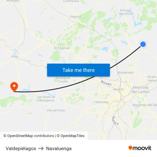 Valdepiélagos to Navaluenga map