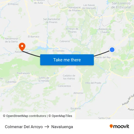 Colmenar Del Arroyo to Navaluenga map