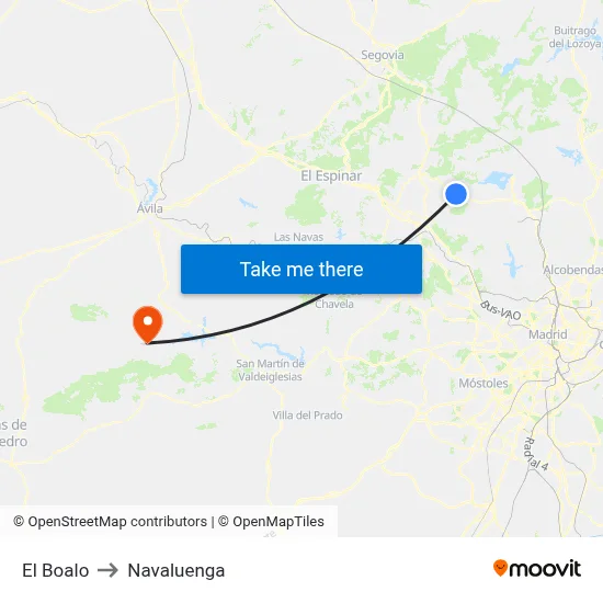 El Boalo to Navaluenga map
