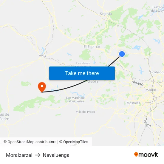 Moralzarzal to Navaluenga map