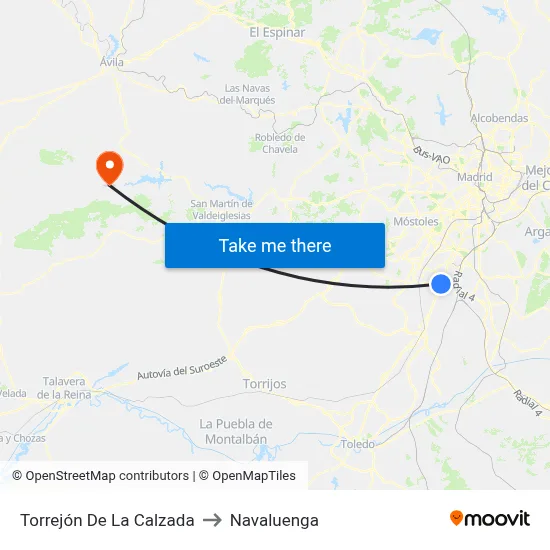 Torrejón De La Calzada to Navaluenga map