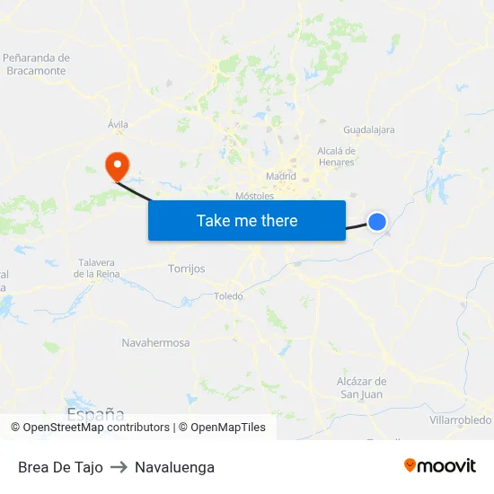 Brea De Tajo to Navaluenga map