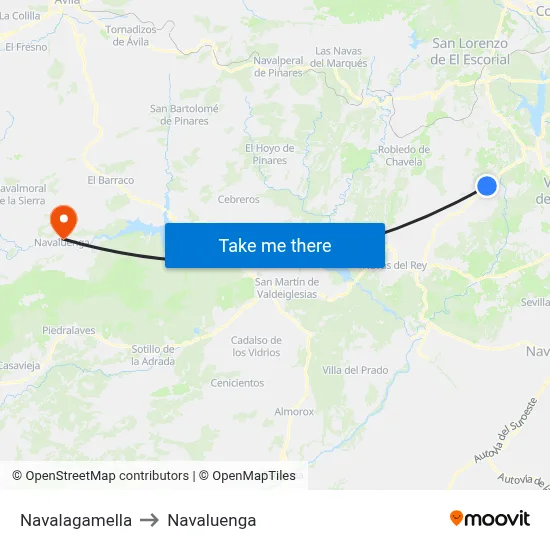 Navalagamella to Navaluenga map