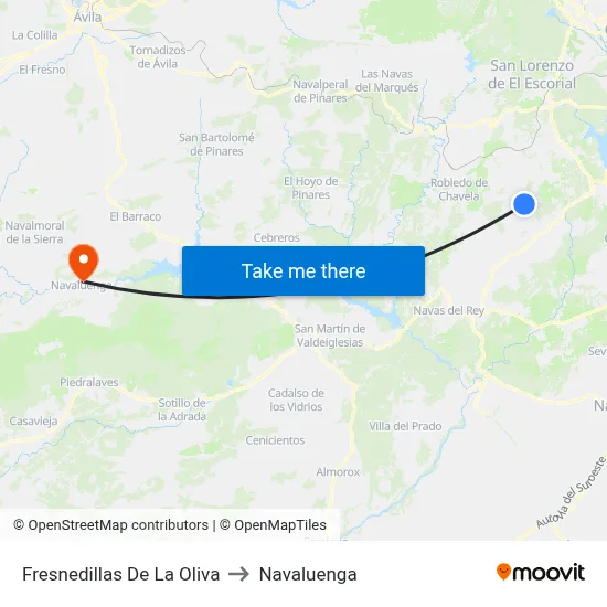 Fresnedillas De La Oliva to Navaluenga map
