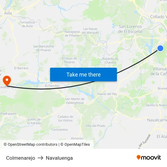 Colmenarejo to Navaluenga map