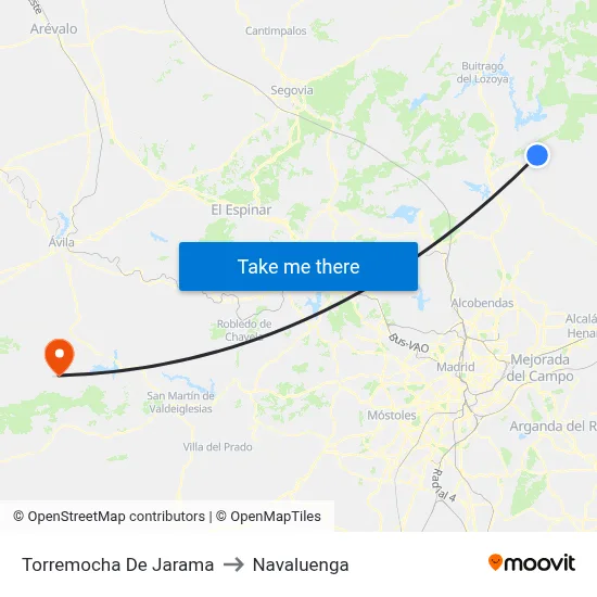 Torremocha De Jarama to Navaluenga map