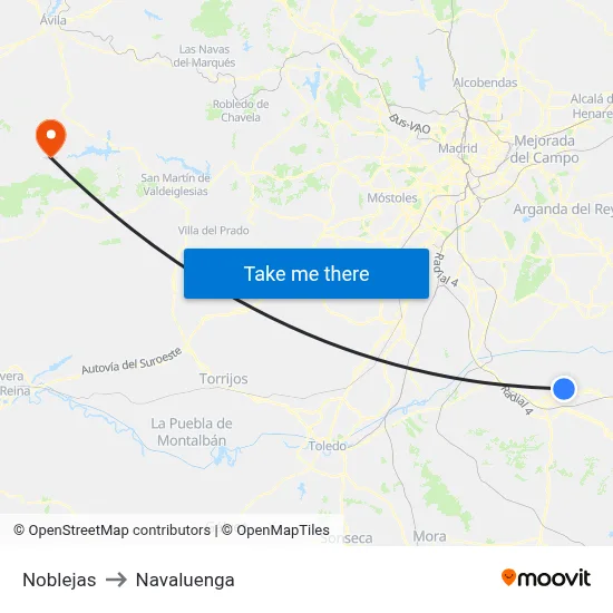 Noblejas to Navaluenga map